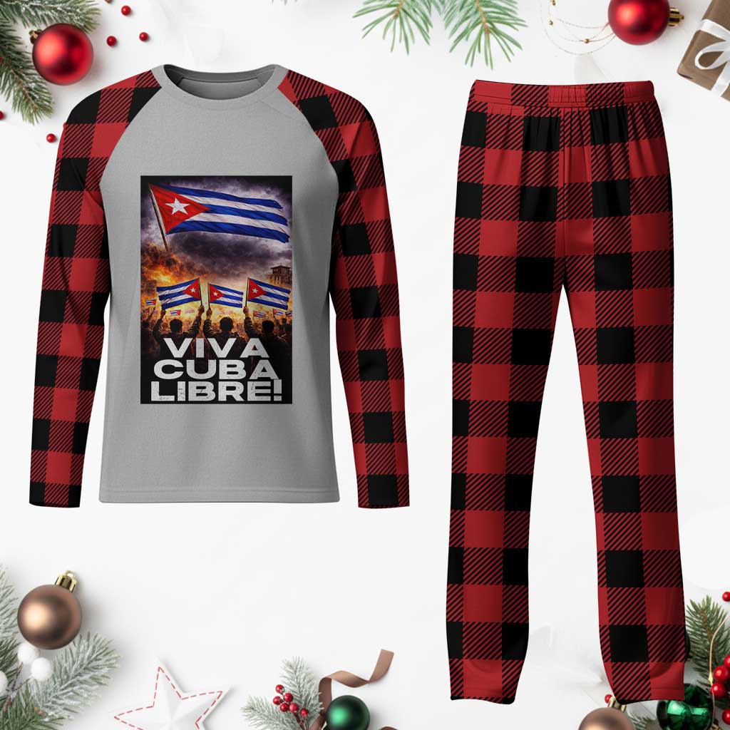Viva Cuba Libre Plaid Pajama Set Cuban Freedom Protest