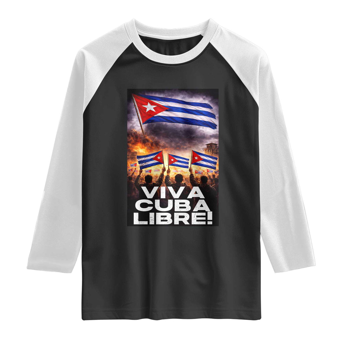 Viva Cuba Libre Raglan Shirt Cuban Freedom Protest