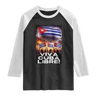 Viva Cuba Libre Raglan Shirt Cuban Freedom Protest