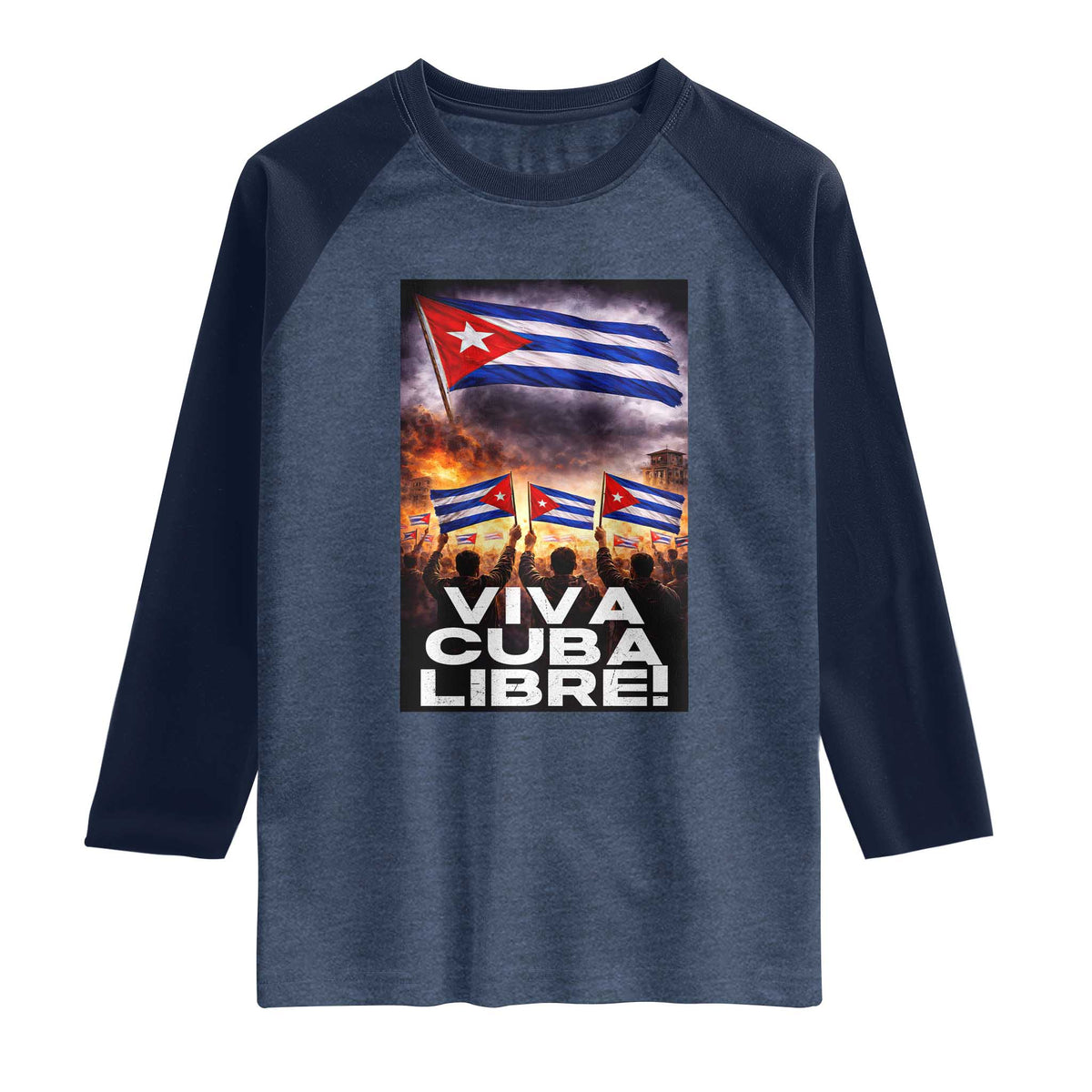 Viva Cuba Libre Raglan Shirt Cuban Freedom Protest
