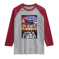Viva Cuba Libre Raglan Shirt Cuban Freedom Protest