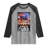 Viva Cuba Libre Raglan Shirt Cuban Freedom Protest