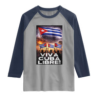 Viva Cuba Libre Raglan Shirt Cuban Freedom Protest