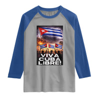 Viva Cuba Libre Raglan Shirt Cuban Freedom Protest