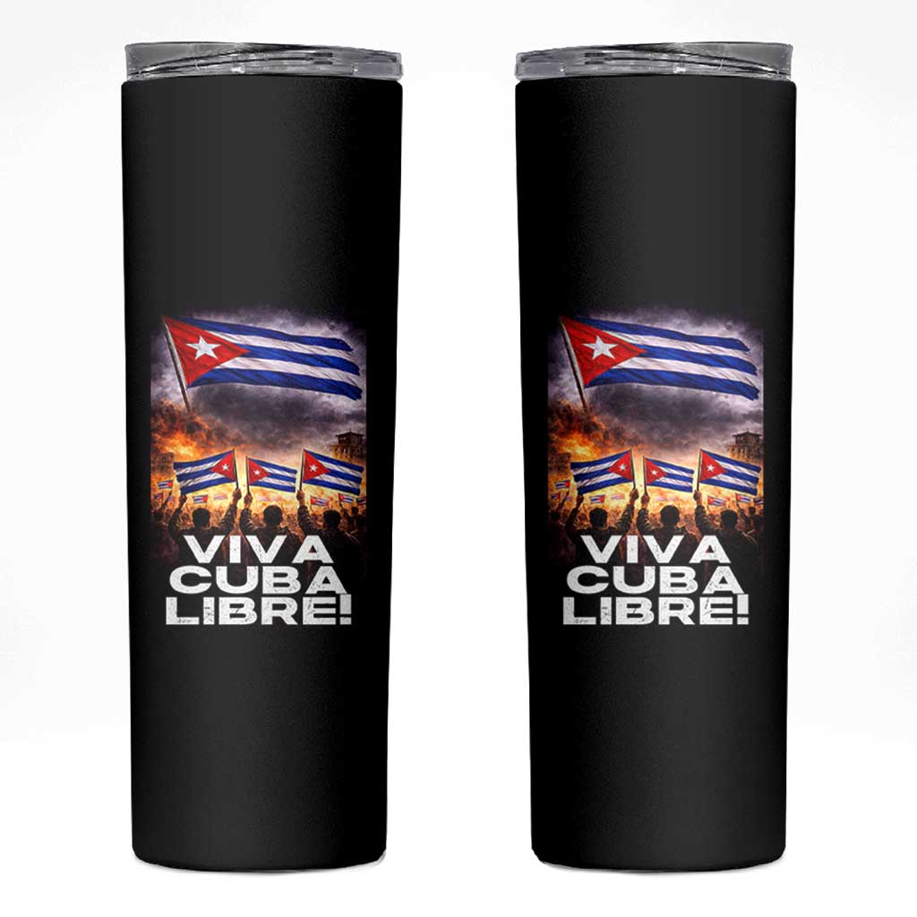 Viva Cuba Libre Skinny Tumbler Cuban Freedom Protest