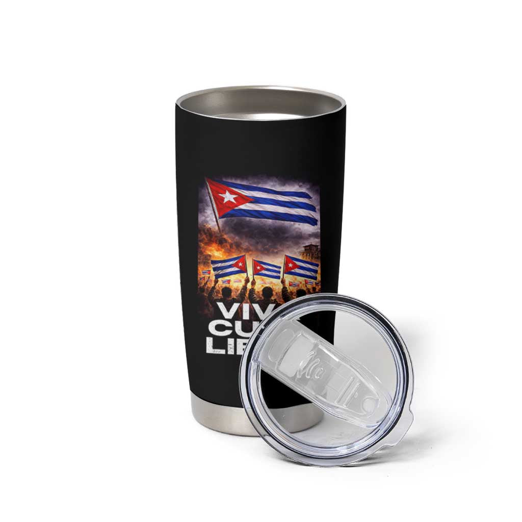 Viva Cuba Libre Tumbler Cup Cuban Freedom Protest