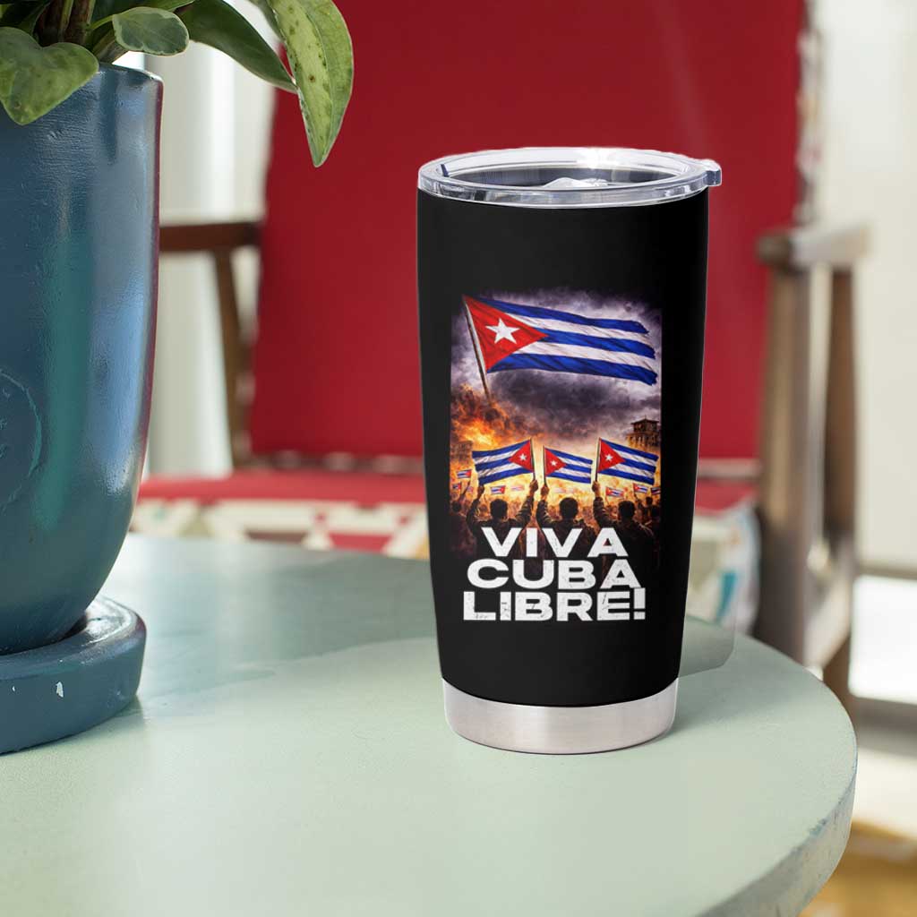 Viva Cuba Libre Tumbler Cup Cuban Freedom Protest
