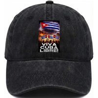 Viva Cuba Libre Washed Cotton Baseball Cap Cuban Freedom Protest
