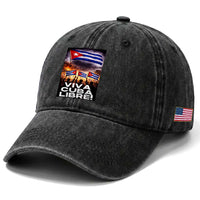 Viva Cuba Libre Washed Cotton Baseball Cap Cuban Freedom Protest