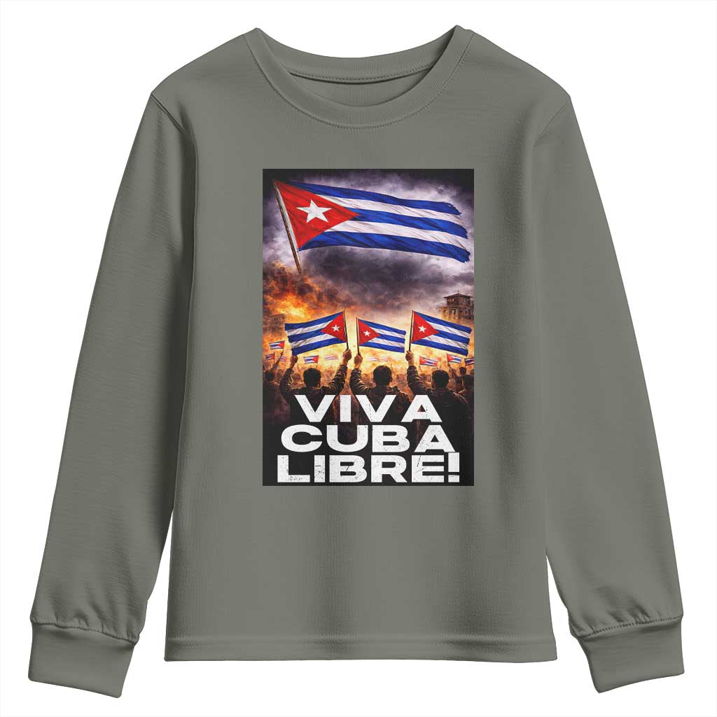 Viva Cuba Libre Youth Sweatshirt Cuban Freedom Protest