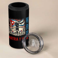 Cuban American Pride 4 in 1 Can Cooler Tumbler Viva Cuba Libre Supporter