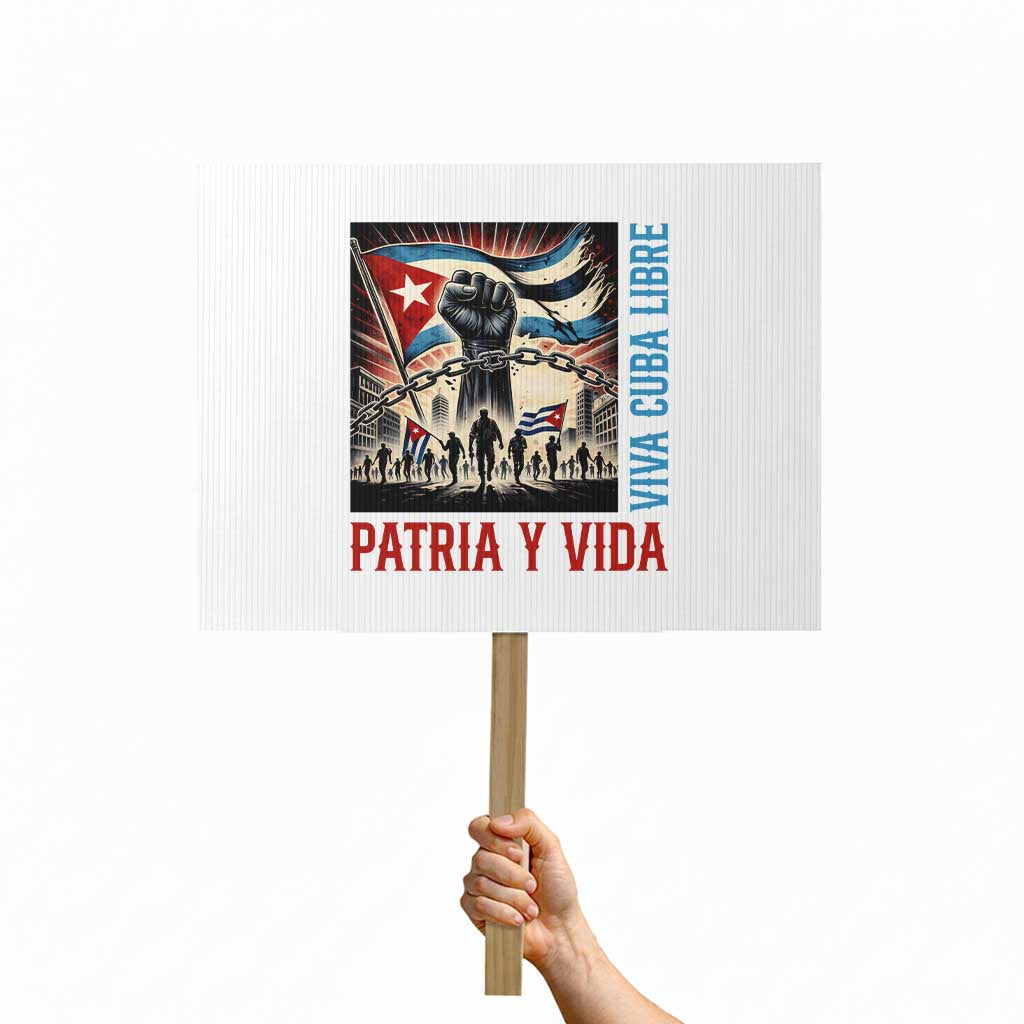 Cuban American Pride Protest Sign Viva Cuba Libre Supporter