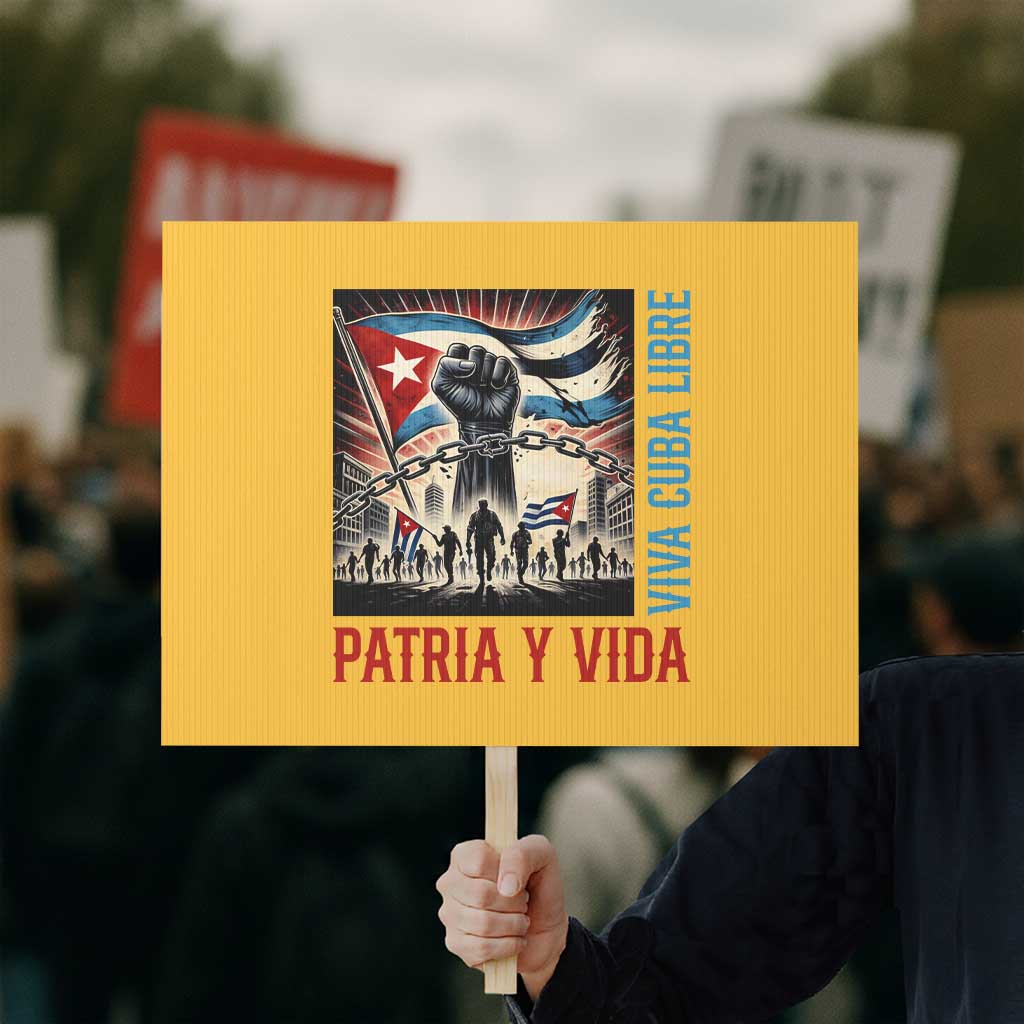 Cuban American Pride Protest Sign Viva Cuba Libre Supporter