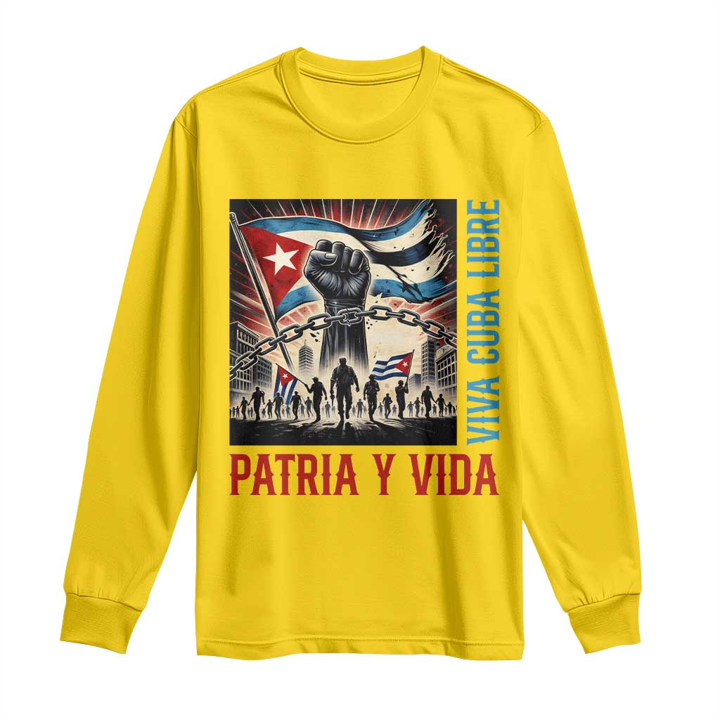 Cuban American Pride Long Sleeve Shirt Viva Cuba Libre Supporter