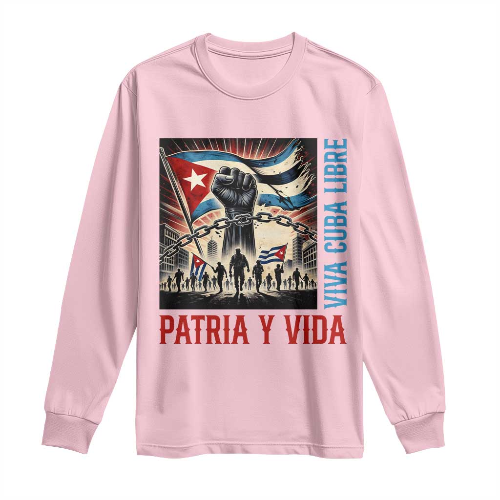 Cuban American Pride Long Sleeve Shirt Viva Cuba Libre Supporter