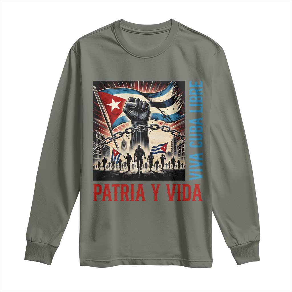 Cuban American Pride Long Sleeve Shirt Viva Cuba Libre Supporter