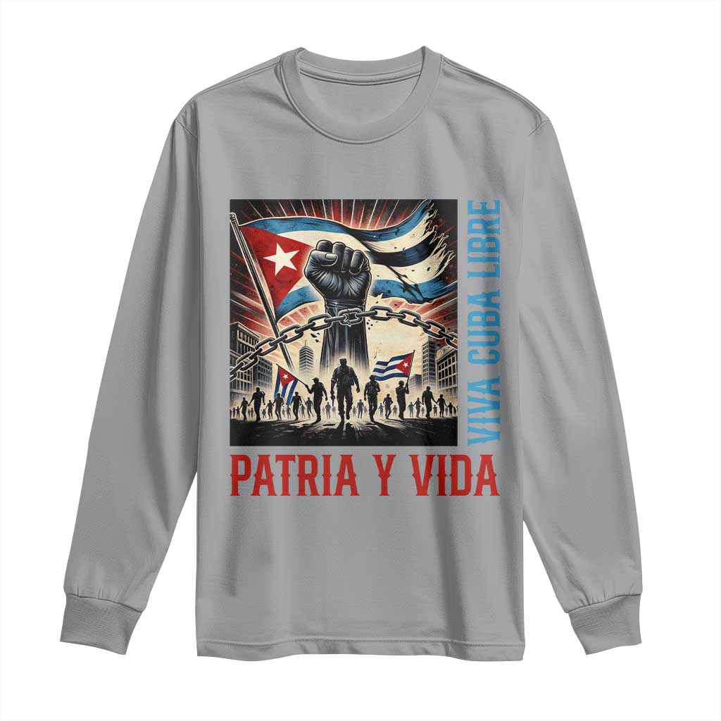 Cuban American Pride Long Sleeve Shirt Viva Cuba Libre Supporter