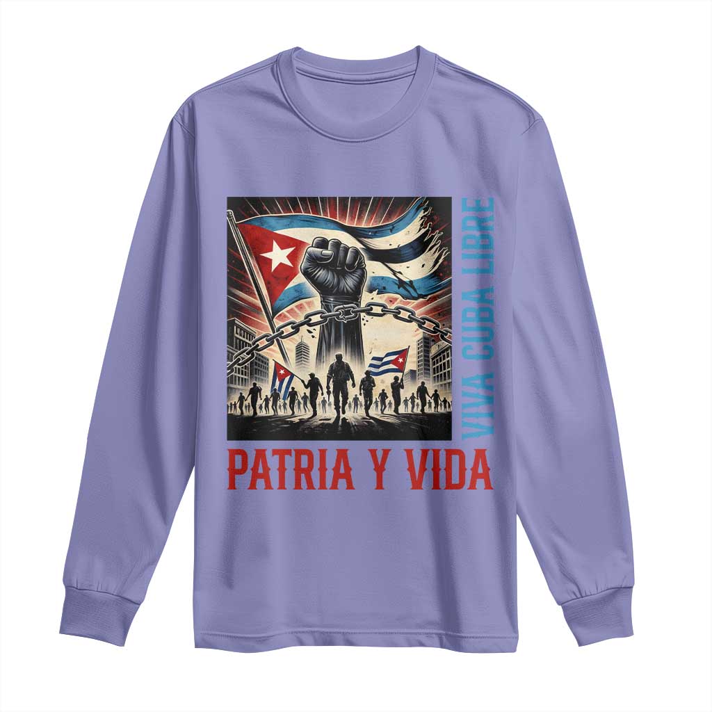 Cuban American Pride Long Sleeve Shirt Viva Cuba Libre Supporter