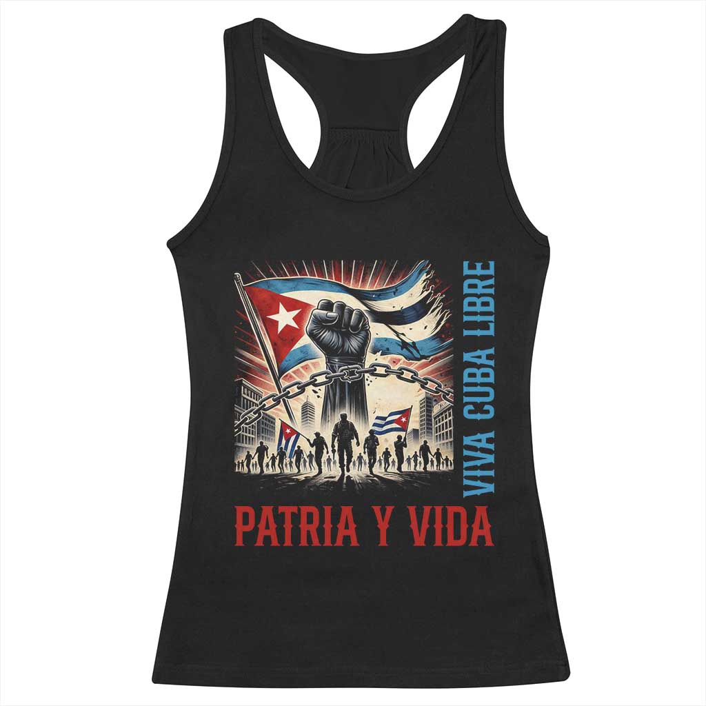 Cuban American Pride Racerback Tank Top Viva Cuba Libre Supporter