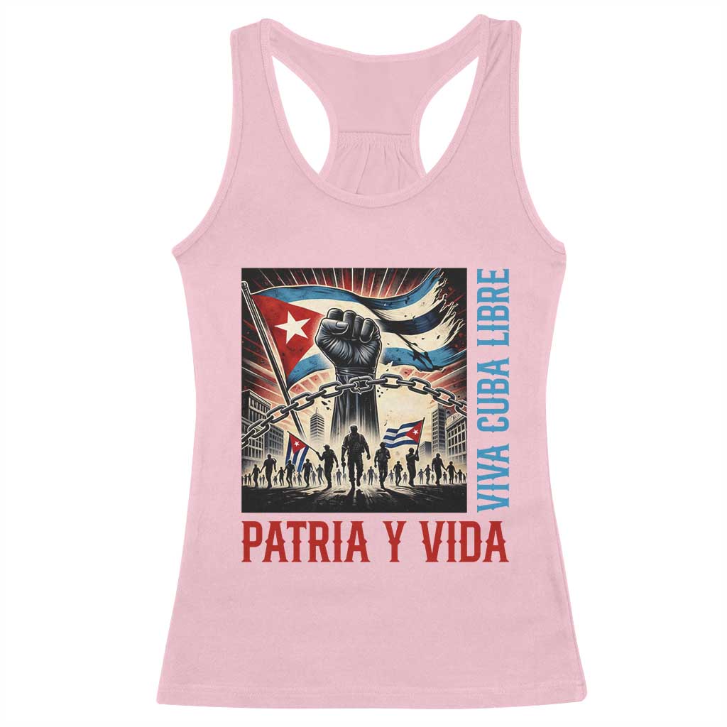 Cuban American Pride Racerback Tank Top Viva Cuba Libre Supporter