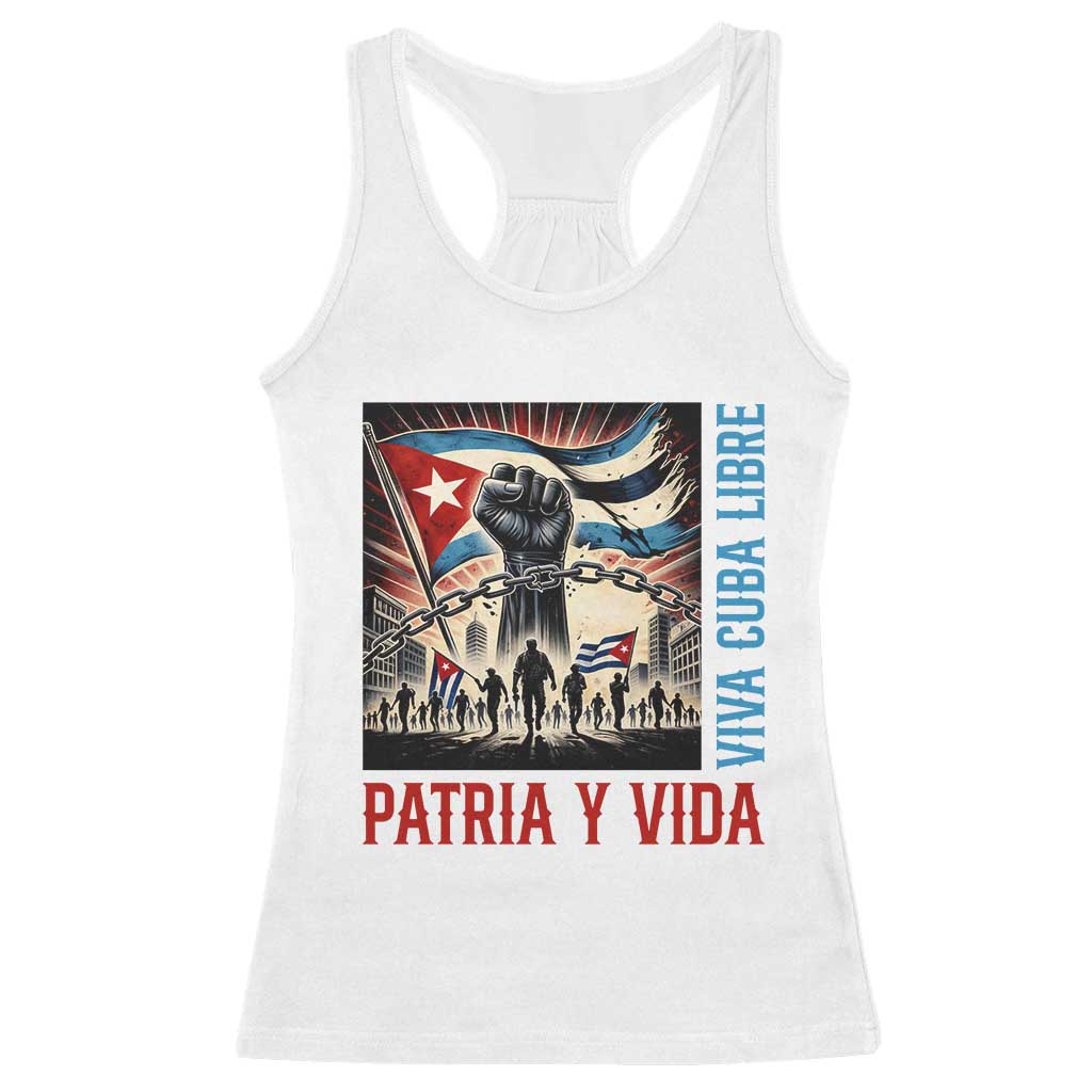 Cuban American Pride Racerback Tank Top Viva Cuba Libre Supporter
