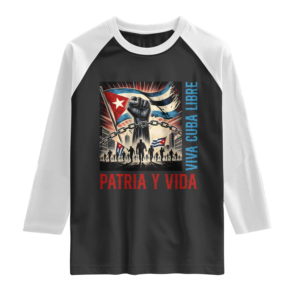 Cuban American Pride Raglan Shirt Viva Cuba Libre Supporter
