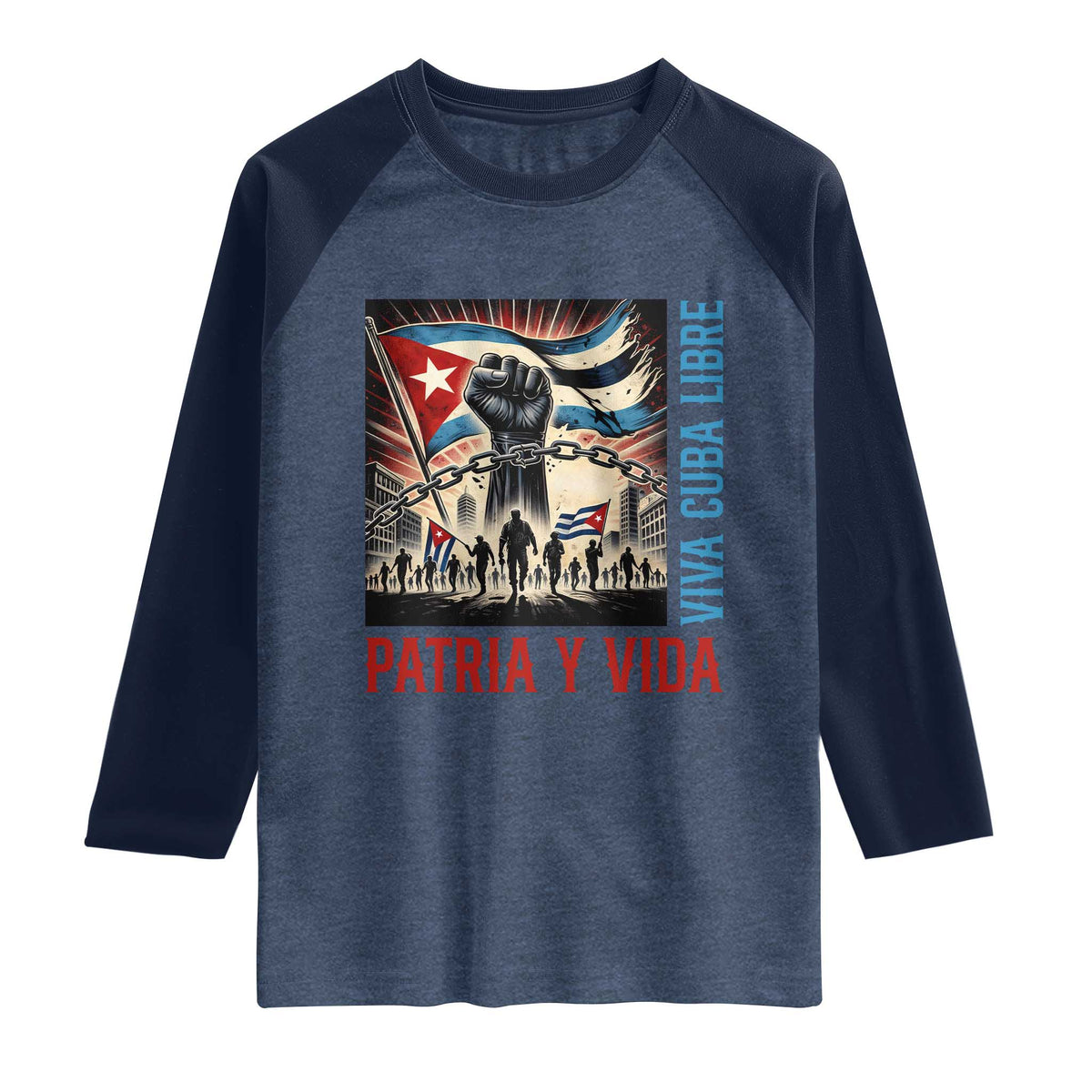 Cuban American Pride Raglan Shirt Viva Cuba Libre Supporter