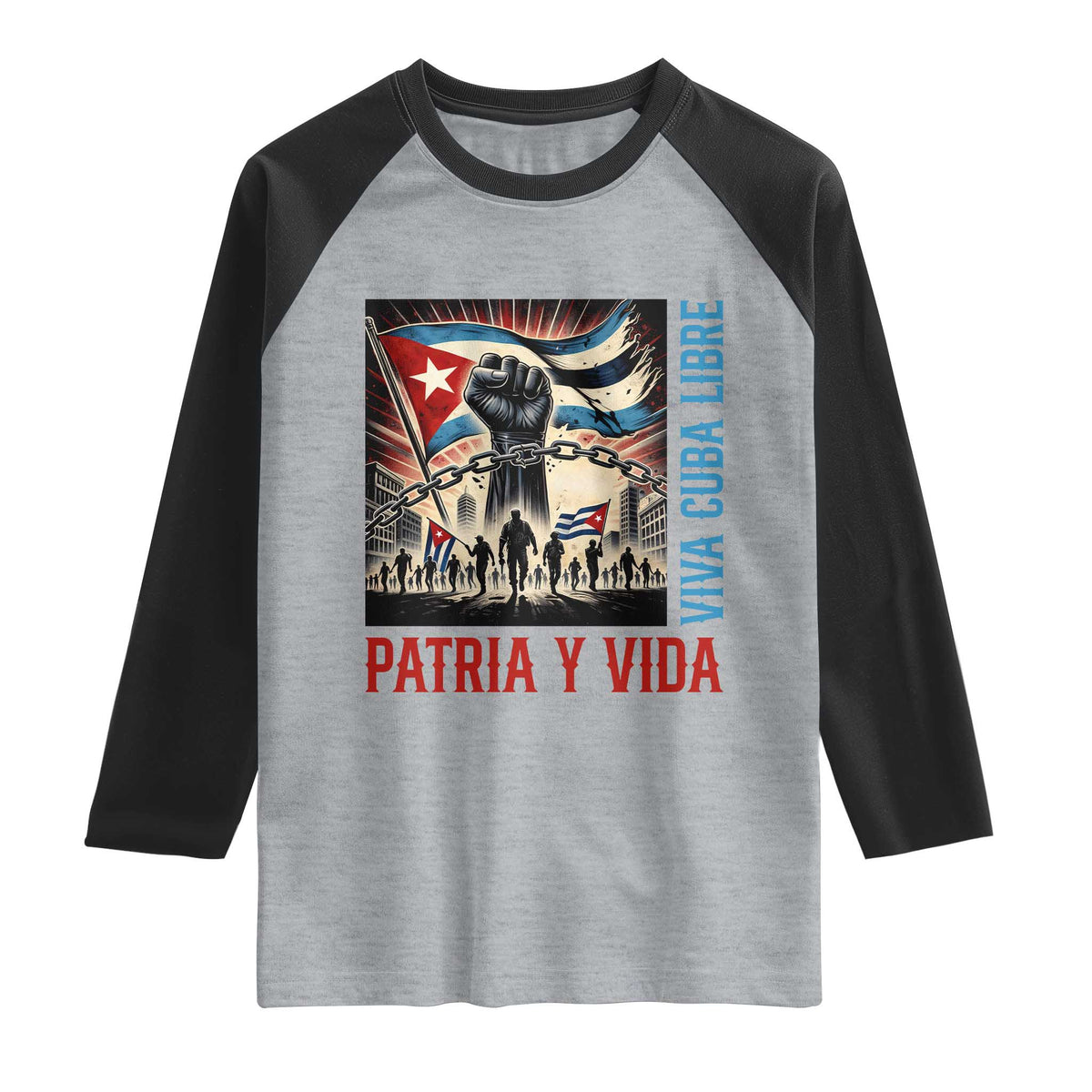 Cuban American Pride Raglan Shirt Viva Cuba Libre Supporter