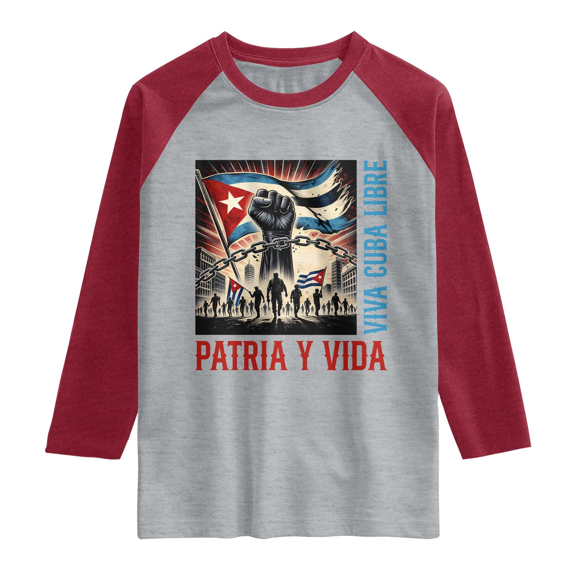 Cuban American Pride Raglan Shirt Viva Cuba Libre Supporter