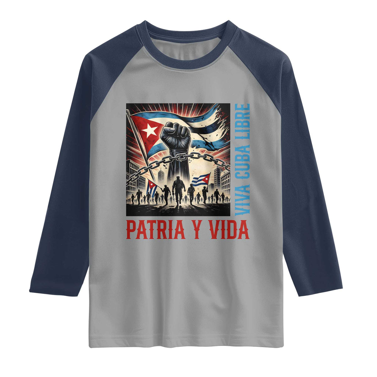 Cuban American Pride Raglan Shirt Viva Cuba Libre Supporter