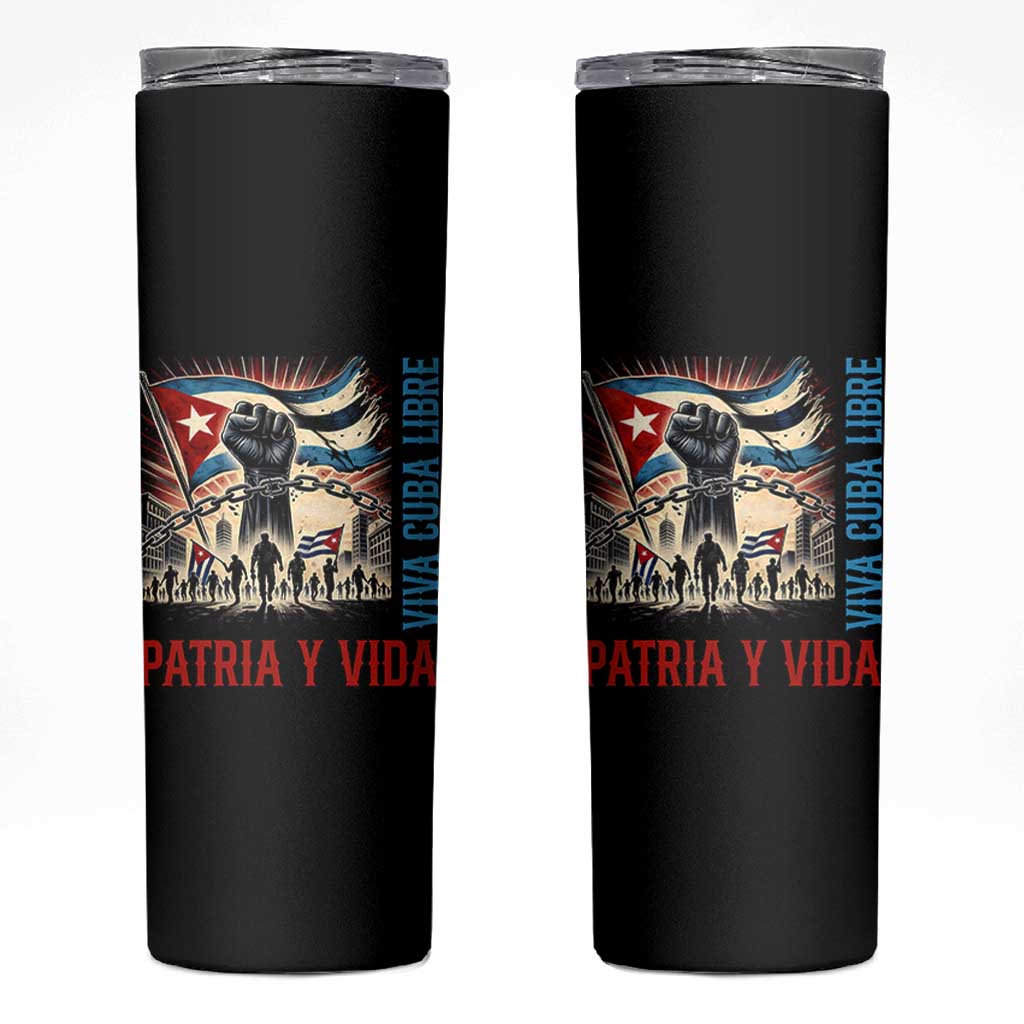 Cuban American Pride Skinny Tumbler Viva Cuba Libre Supporter