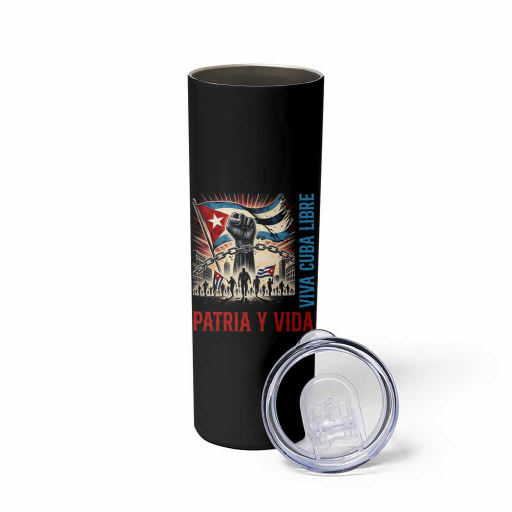 Cuban American Pride Skinny Tumbler Viva Cuba Libre Supporter