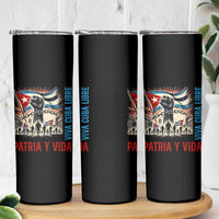 Cuban American Pride Skinny Tumbler Viva Cuba Libre Supporter