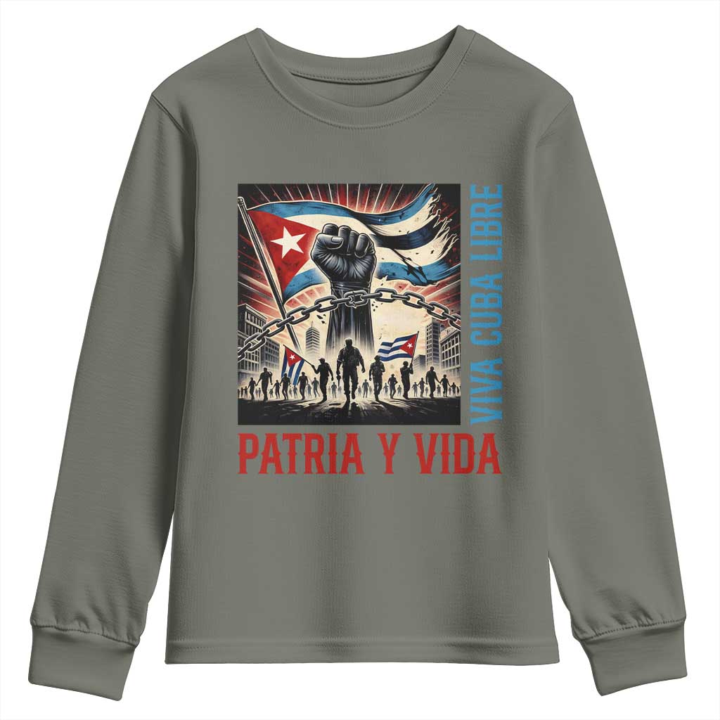 Cuban American Pride Youth Sweatshirt Viva Cuba Libre Supporter