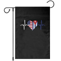 Heartbeat Cuba USA Garden Flag Cuban American Pride