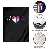 Heartbeat Cuba USA Garden Flag Cuban American Pride