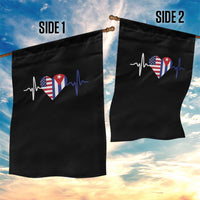 Heartbeat Cuba USA Garden Flag Cuban American Pride