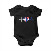 Heartbeat Cuba USA Baby Onesie Cuban American Pride