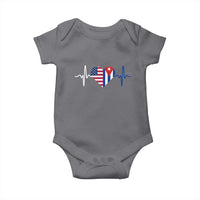 Heartbeat Cuba USA Baby Onesie Cuban American Pride