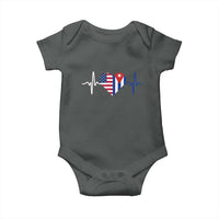 Heartbeat Cuba USA Baby Onesie Cuban American Pride