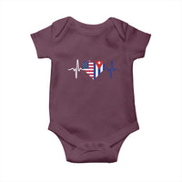 Heartbeat Cuba USA Baby Onesie Cuban American Pride
