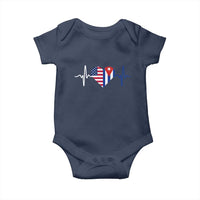 Heartbeat Cuba USA Baby Onesie Cuban American Pride