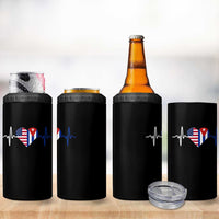 Heartbeat Cuba USA 4 in 1 Can Cooler Tumbler Cuban American Pride