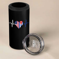 Heartbeat Cuba USA 4 in 1 Can Cooler Tumbler Cuban American Pride