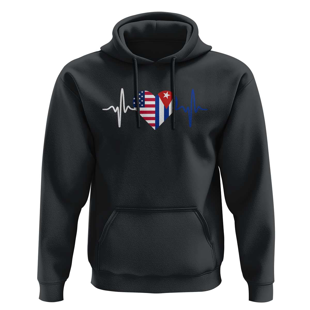 Heartbeat Cuba USA Hoodie Cuban American Pride