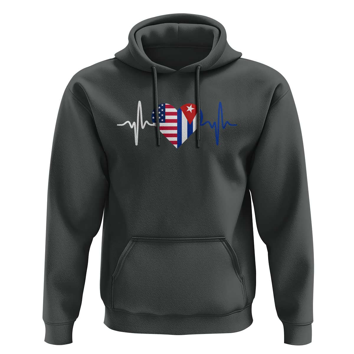 Heartbeat Cuba USA Hoodie Cuban American Pride