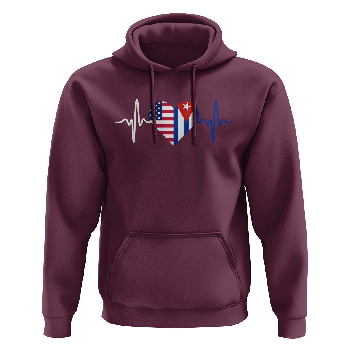 Heartbeat Cuba USA Hoodie Cuban American Pride