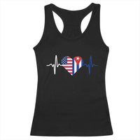 Heartbeat Cuba USA Racerback Tank Top Cuban American Pride