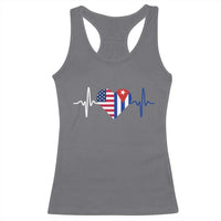 Heartbeat Cuba USA Racerback Tank Top Cuban American Pride