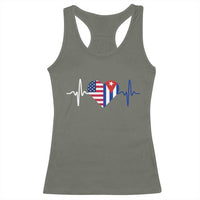 Heartbeat Cuba USA Racerback Tank Top Cuban American Pride